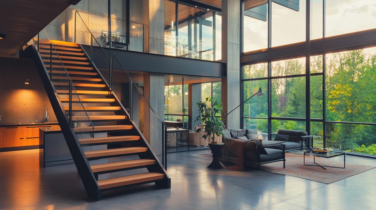 Guía completa: Escalera de estilo industrial: ¿qué materiales adoptar entre metal, madera y hormigón?