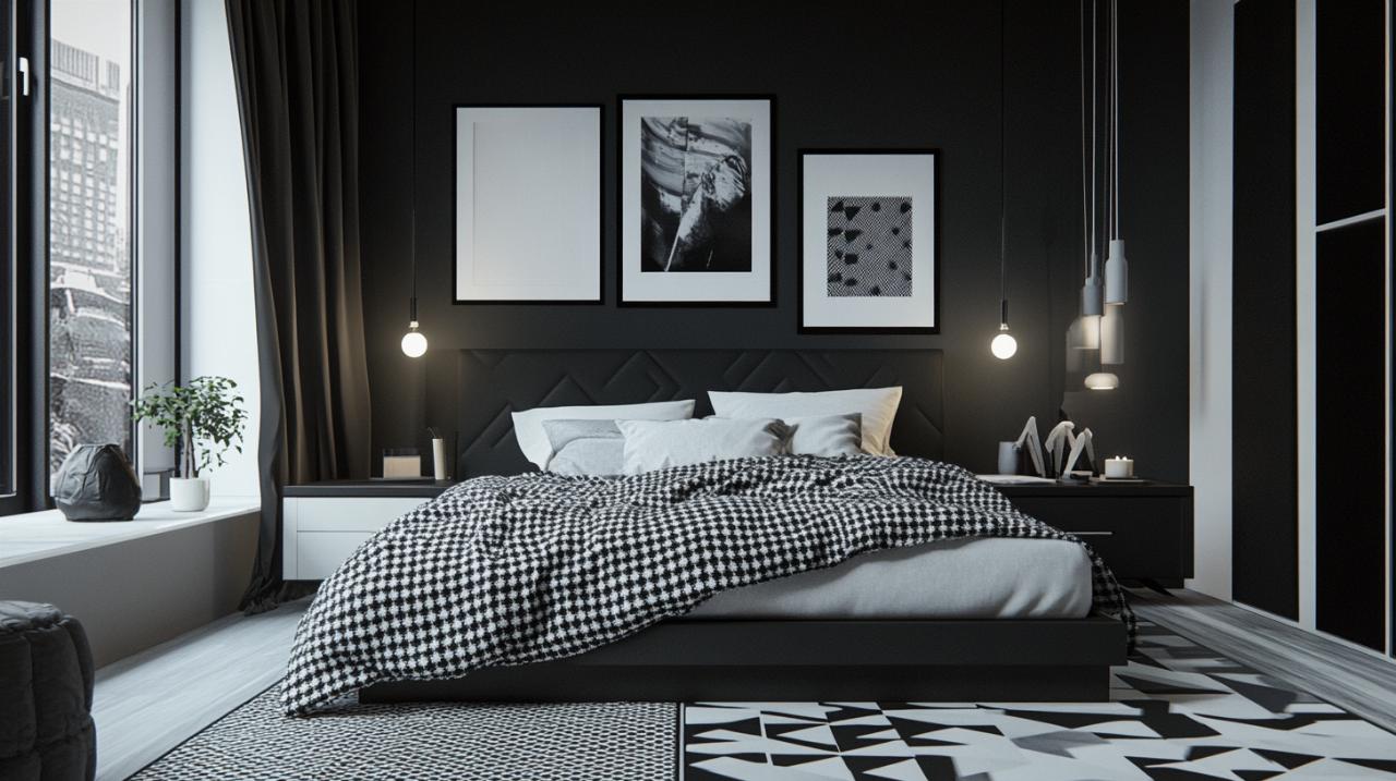 ¿Cómo dar carácter a una habitación en blanco y negro utilizando luz ambiental y lámparas de diseño?