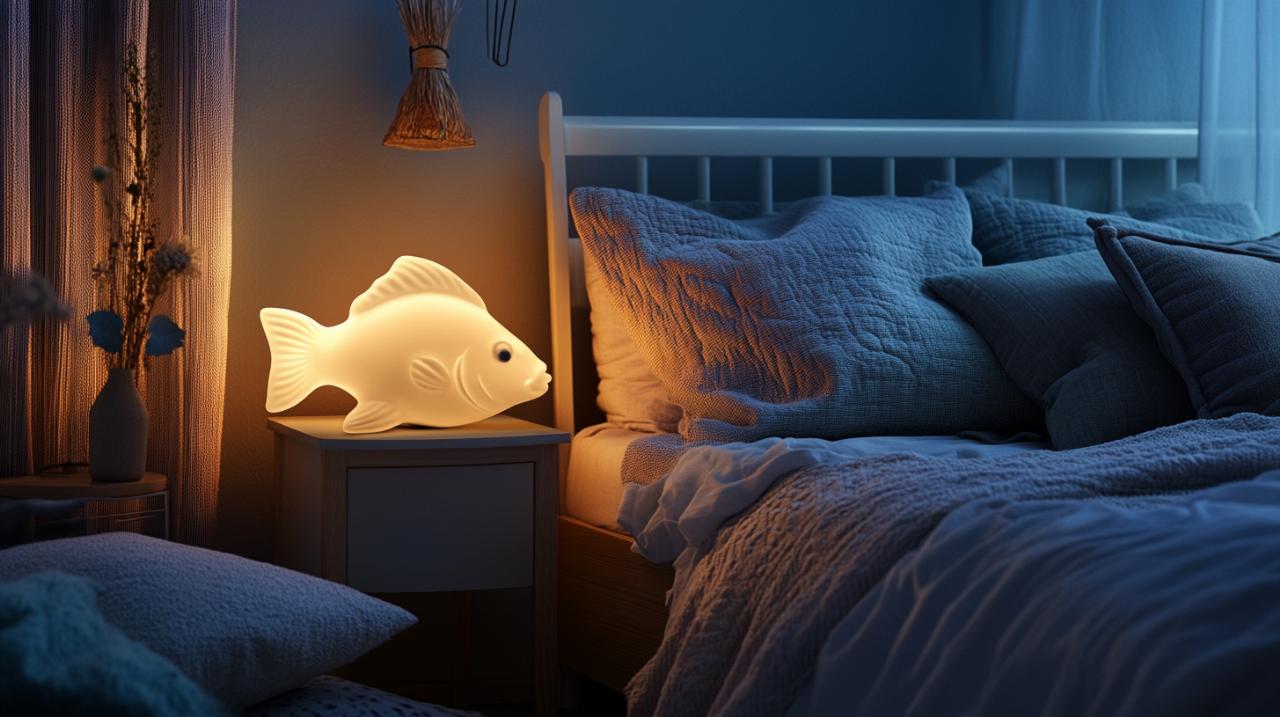 Luz de noche pez con colores cambiantes: dulces sueños asegurados para tu bebé
